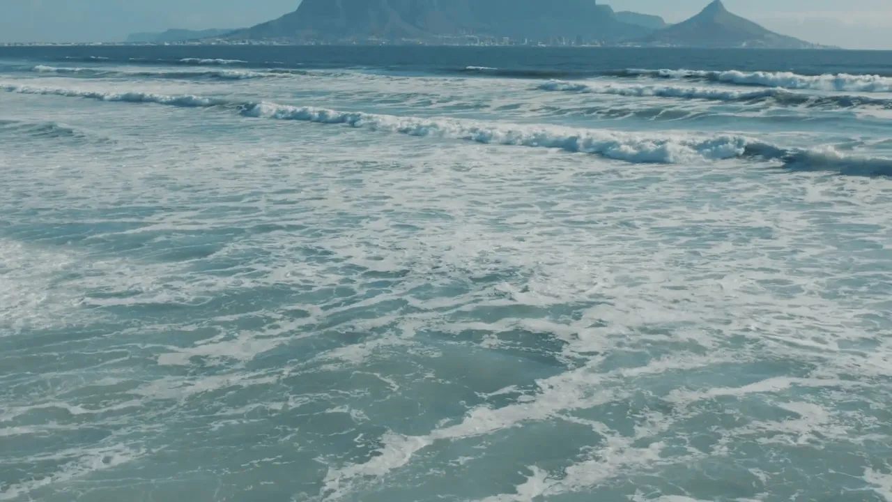 Table Mountain and Cape Town across the ocean